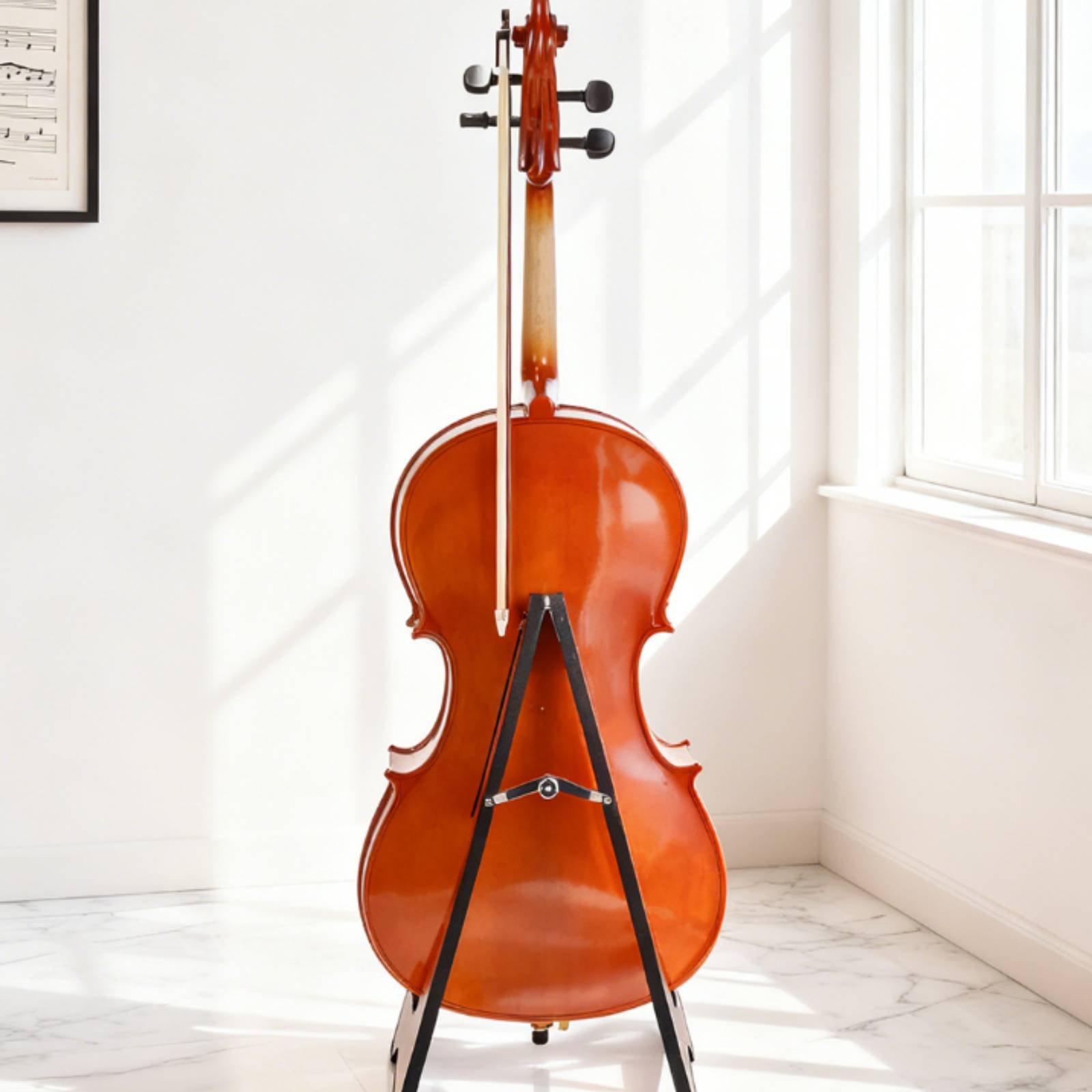 Musical Instrument Strings - حامل تشيلو أرضي بتصميم أنيق، حامل