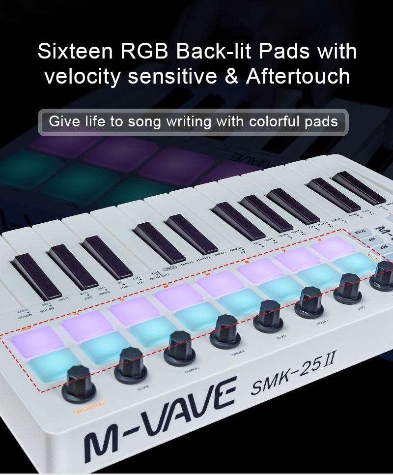 M-VAVE SMK-25 II MIDI Pad Cont - مراجعة Musical Instrument Synthesizer وسعره