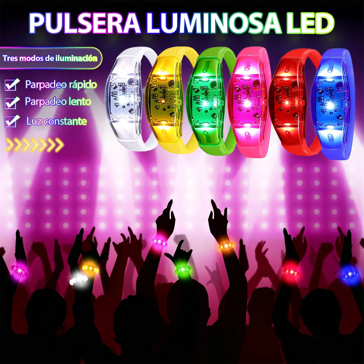 6 قطع من أساور LED تتفاعل مع ا - مراجعة Musical Instrument Gong وسعره